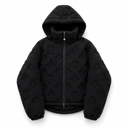 "LV" PUFFER COAT BLACK